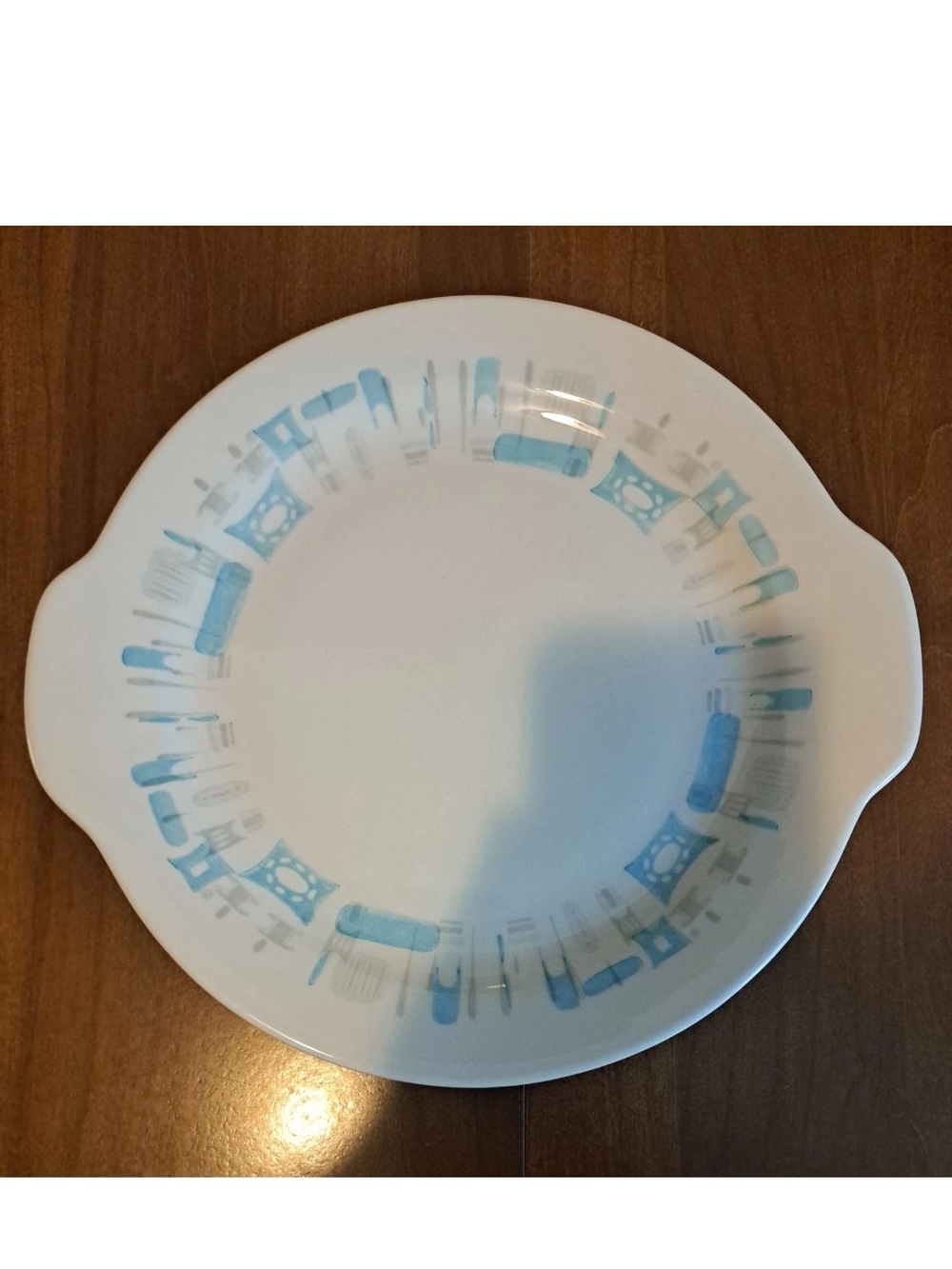 Blue Heaven Royal China Serving Platter Cake Plate 60s Atomic Retro MCM Vtg